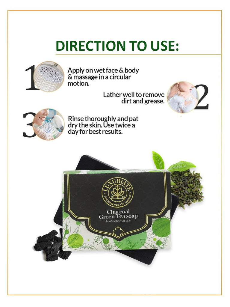 Charcoal and Green Tea Soap - LUXURIATECharcoal and Green Tea SoapSoapLUXURIATELUXURIATE