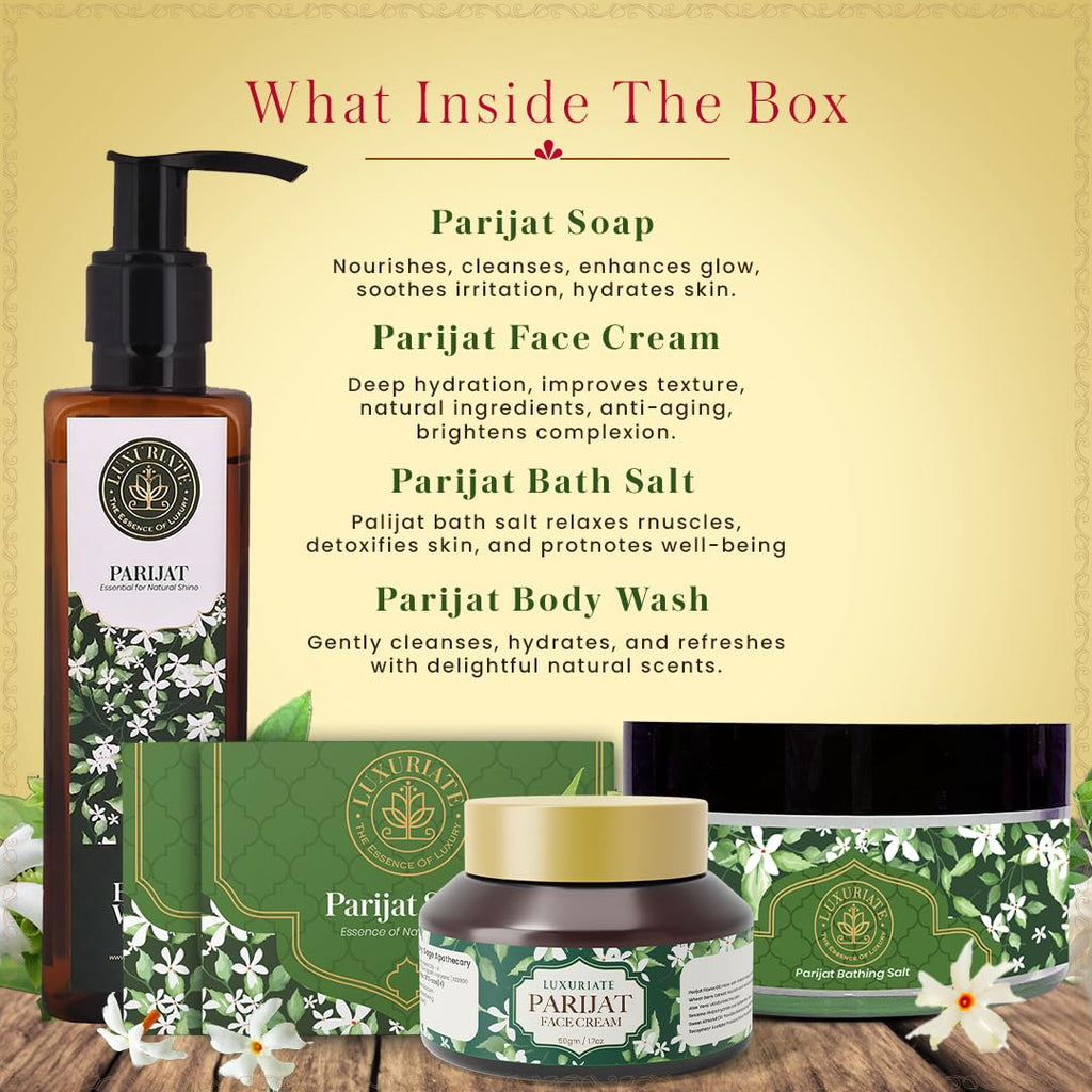 Parijat Skin & Bath Gift Set Box 5PC - LUXURIATEParijat Skin & Bath Gift Set Box 5PCGift SetLUXURIATELUXURIATE