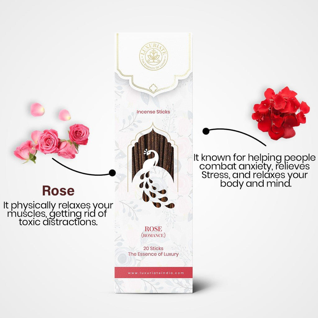 Rose Incense Sticks Pack of 6 - LUXURIATERose Incense Sticks Pack of 6ComboLUXURIATELUXURIATE