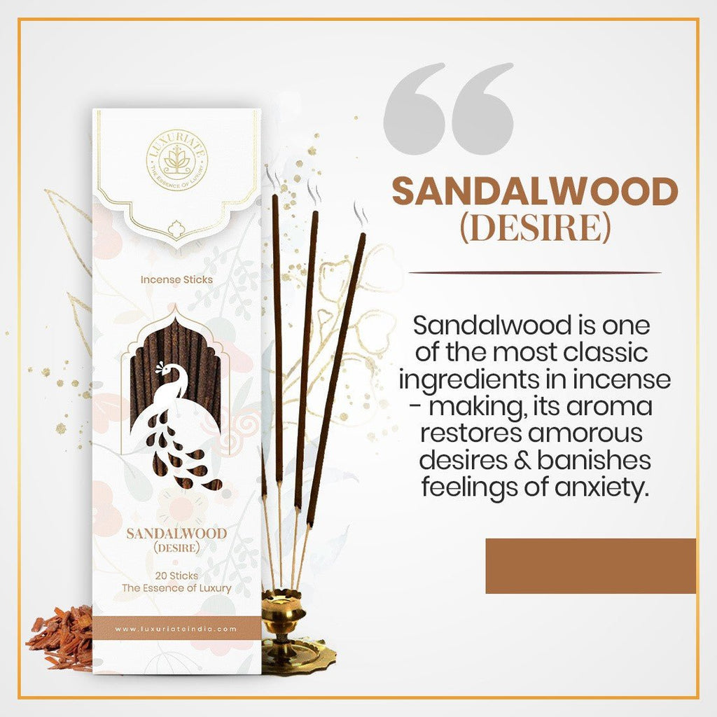 Sandalwood Incense Sticks Pack of 6 - LUXURIATESandalwood Incense Sticks Pack of 6ComboLUXURIATELUXURIATE