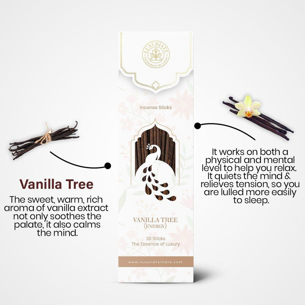 Vanilla Tree Incense Sticks Pack of 6 - LUXURIATEVanilla Tree Incense Sticks Pack of 6ComboLUXURIATELUXURIATE