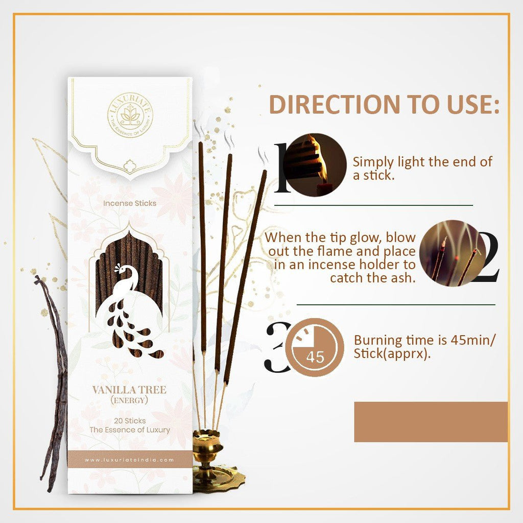 Vanilla Tree Incense Sticks Pack of 6 - LUXURIATEVanilla Tree Incense Sticks Pack of 6ComboLUXURIATELUXURIATE