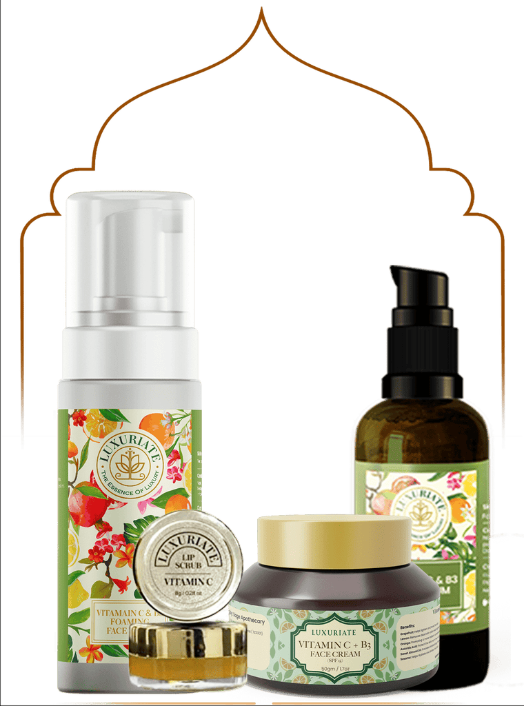 Vitamin C Face Care Kit (Pack of 4) Face Wash, Cream, Lip Balm, Serum - LUXURIATEVitamin C Face Care Kit (Pack of 4) Face Wash, Cream, Lip Balm, SerumComboLUXURIATELUXURIATE