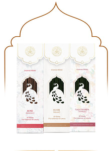 Combo of Rose, Oudh, Nagchampa Incense Sticks - LUXURIATECombo of Rose, Oudh, Nagchampa Incense SticksComboLUXURIATELUXURIATE