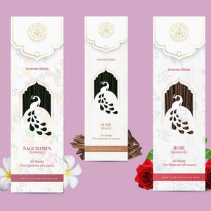 Combo of Rose, Oudh, Nagchampa Incense Sticks - LUXURIATECombo of Rose, Oudh, Nagchampa Incense SticksComboLUXURIATELUXURIATE