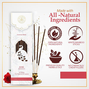 Rose Incense Sticks Pack of 3 - LUXURIATERose Incense Sticks Pack of 3ComboLUXURIATELUXURIATE