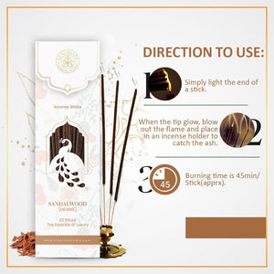 Sandalwood Incense Sticks Pack of 6 - LUXURIATESandalwood Incense Sticks Pack of 6ComboLUXURIATELUXURIATE