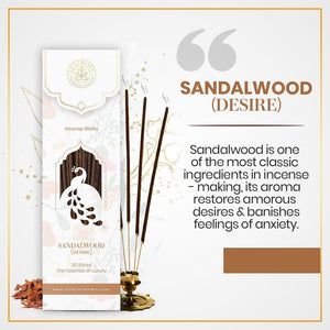 Sandalwood Incense Sticks Pack of 6 - LUXURIATESandalwood Incense Sticks Pack of 6ComboLUXURIATELUXURIATE
